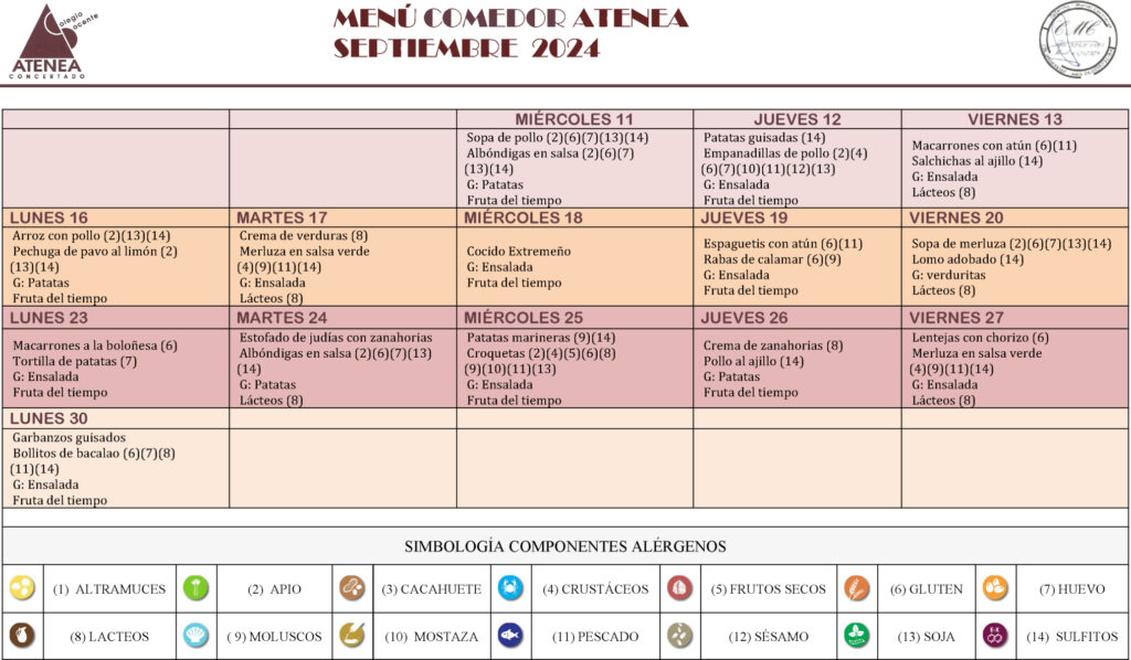 Menú septiembre 2024