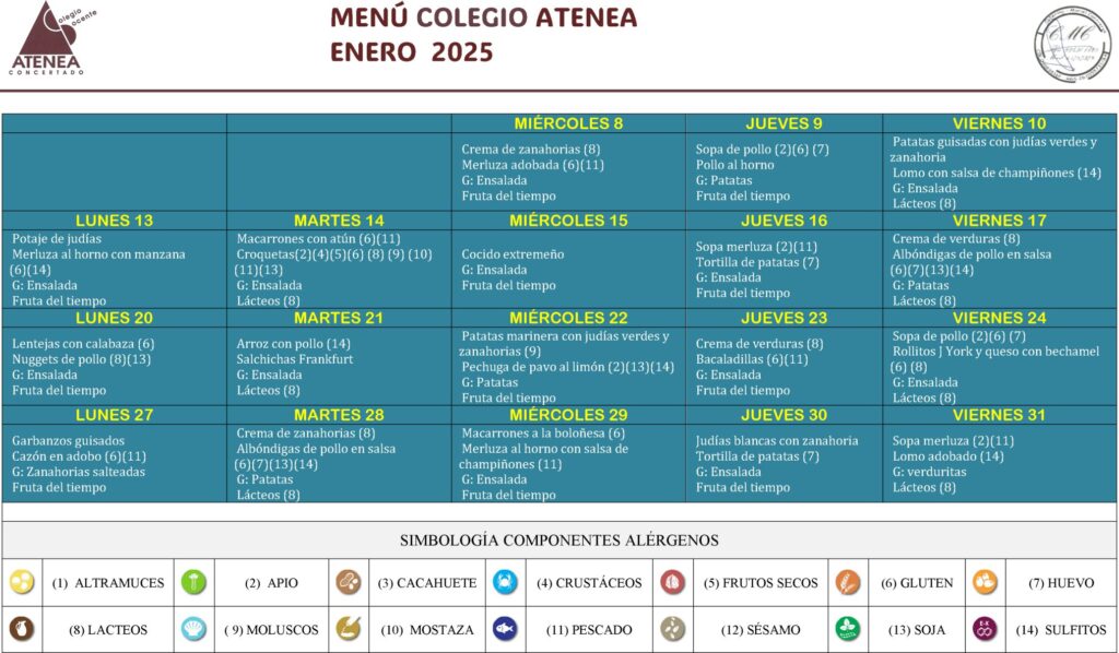 Menú enero 2025